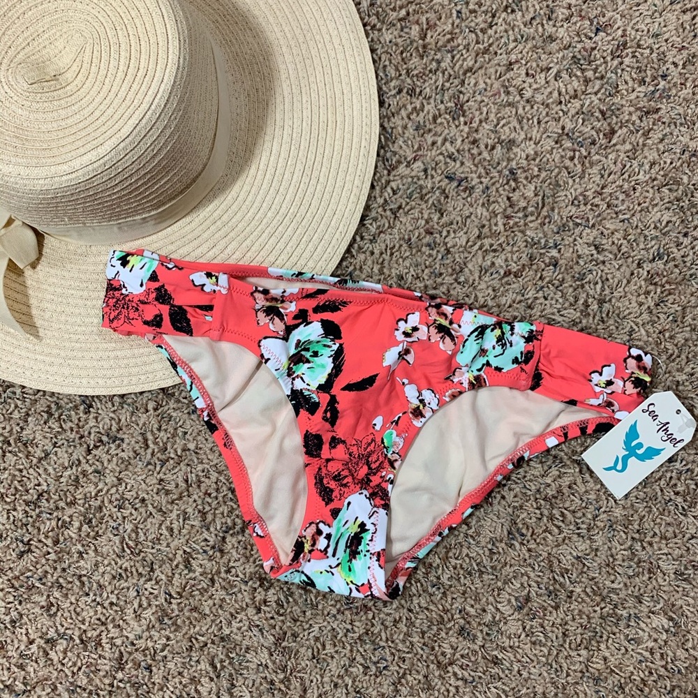 NEW Sea Angel Orange Floral Bikini Bottoms